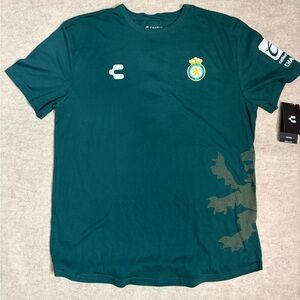 Club Leon‎ Charly Soccer Futbol TShirt Men Large Green Short Sleeve Graphic NWT
